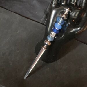 Silver and Blue Beaded Men's Accessory